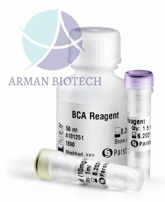 کیت BCA سنجش کمی پروتئین، محصول پارس طوس، (BCA Protein Quantification Kit)