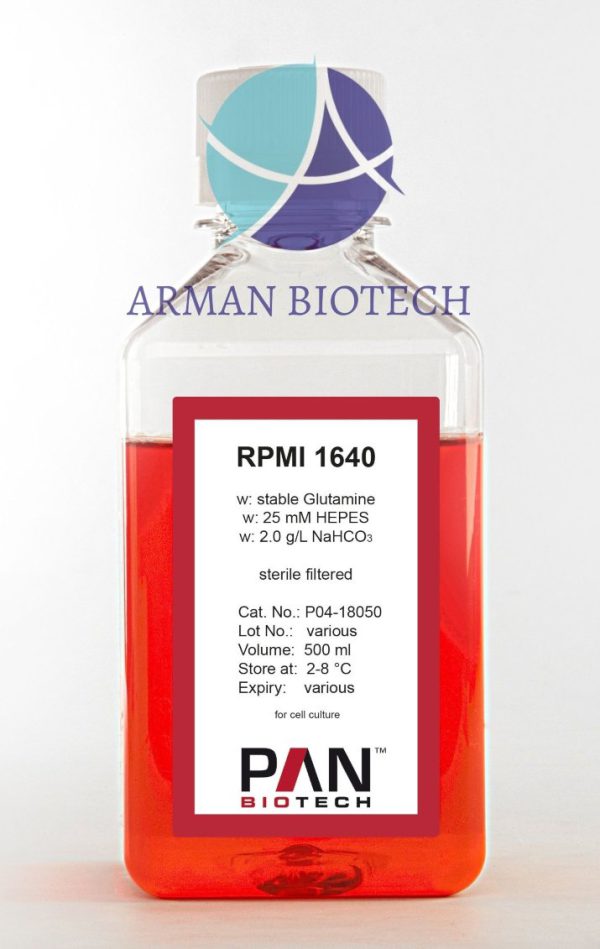 محیط کشت سلول RPMI 1640 در حجم 500ml محصولی از PAN Biotech آلمان