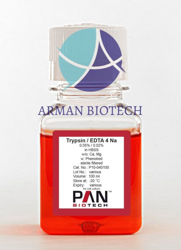 تریپسین 0/05% EDTA در حجم 100ml محصول PAN Biotech آلمان