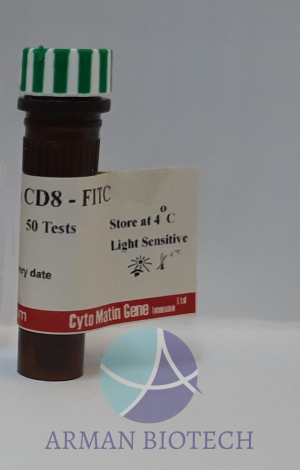 آنتی بادی گیرنده CD8 انسان نشاندار با FITC، محصول سایتو متین ژن، Anti-human CD8-FITC antibody